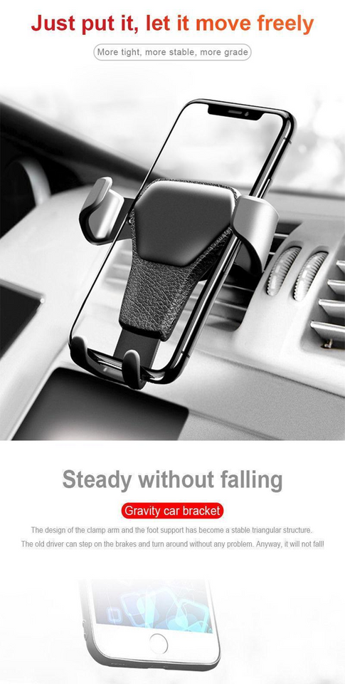 360° Universal Gravity Car Phone Mount
