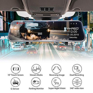 2019 Full-Screen LCD Rearview Mirror, Front And Rear Car Recorder