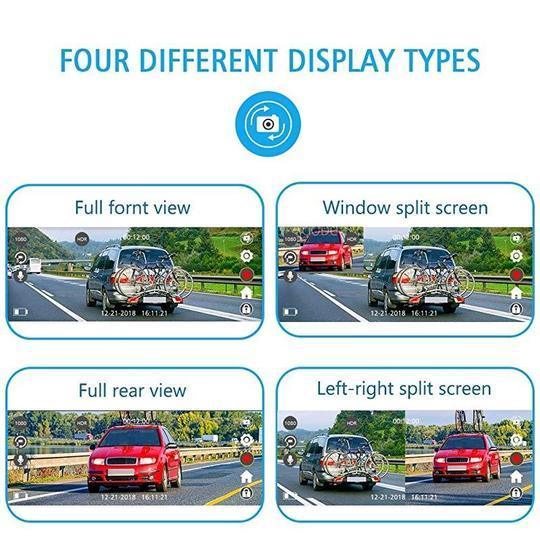 2019 Full-Screen LCD Rearview Mirror, Front And Rear Car Recorder